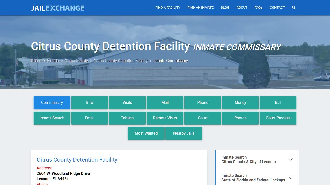 Citrus County Detention Facility Inmate Commissary - Jail Exchange