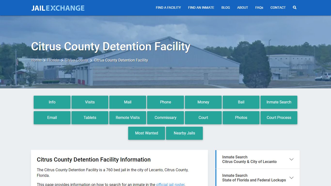 Citrus County Detention Facility, FL Inmate Search, Information